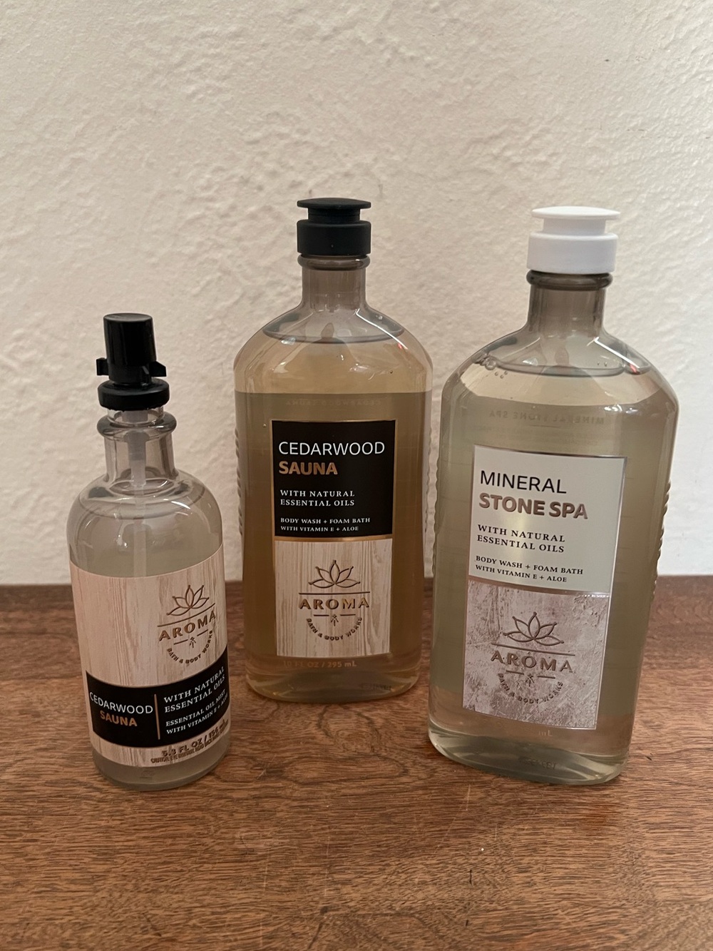 Bath and body works cedarwood body wash oil & mineral stone spa new